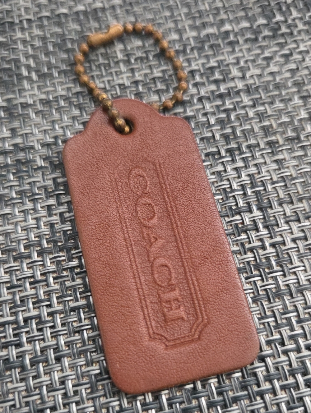 Coach Vintage Hang Tag British Tan with Brass Ball Chain